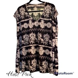 Show Me Your Mumu Womens Trapeze Style Scoop Neck Flowy Oversized Top Size M